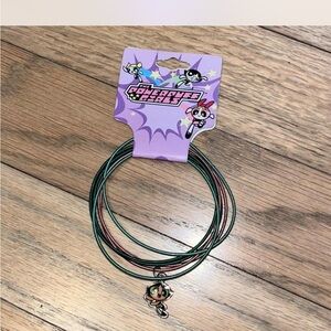 The Powerpuff Girls Green & Pink Charm Bangle Set